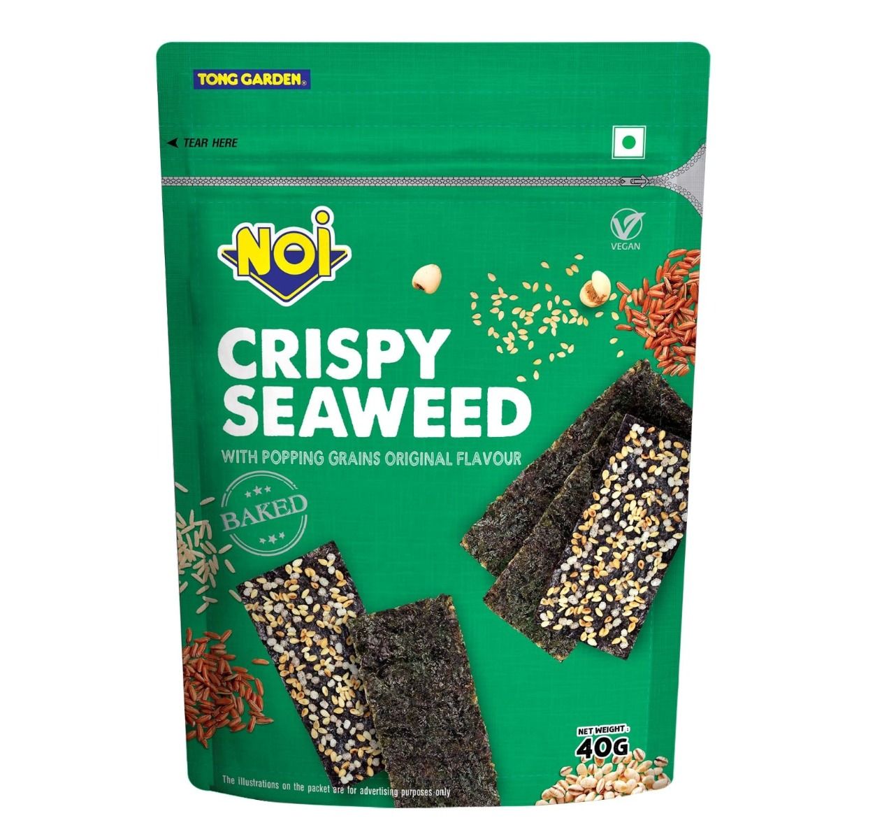 Malaysia's Best Baked NOI Crispy Seaweed With Popping Grains Original